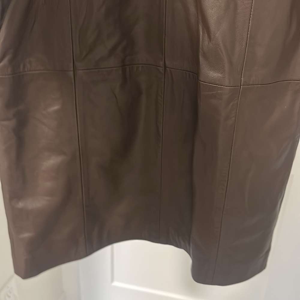 Reformation Veda Brown Lamb Leather Trench Coat Jacket Size S Small - Picture 9 of 11
